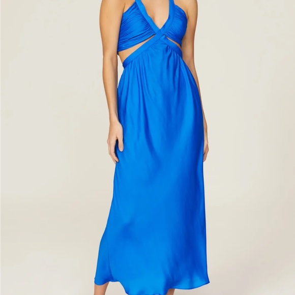Line & Dot Cobalt Blue Maxi Dress - Picture 2 of 9